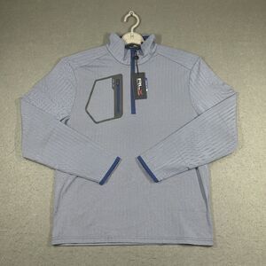 RLX Ralph Lauren Pullover Mens XL Blue Herringbone Luxury Performance 1/4 Zip